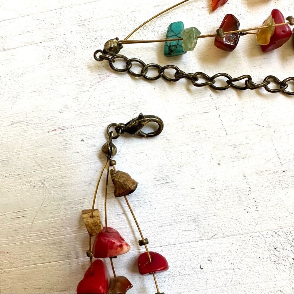 Colorful multi strand chip stone necklace - Picture 7 of 8